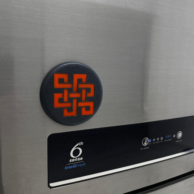 The Kalascape Karma Fridge Magnet Combo – Home Décor, Spiritual & Modern Magnet Collection for Gifting (Orange & Grey))