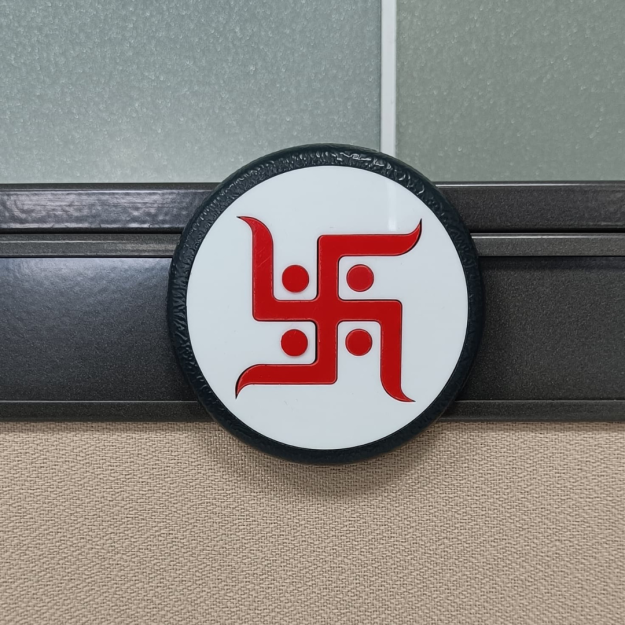 Swastik Art Fridge Magnet by The Kalascape – Spiritual Sathiya Symbol for Vastu Positivity & Home Décor – Decorative Refrigerator Magnet for Prosperity, Good Luck, Housewarming Gift & Daily Use