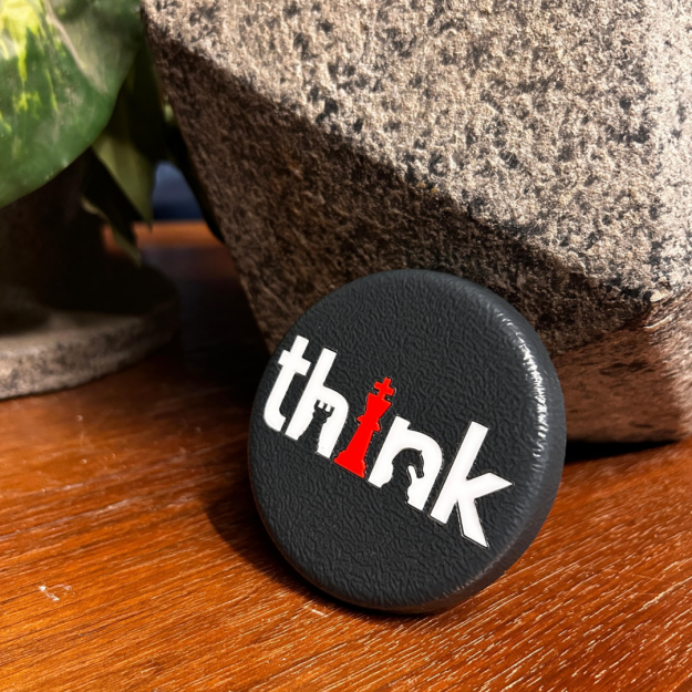 Think Chess Fridge Magnet – Decorative Refrigerator Magnet with Chess Piece Design – Strong Motivational Collectible Magnet for Kitchen, Whiteboard & Locker by The Kalascape